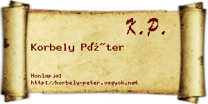 Korbely Péter névjegykártya