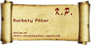 Korbely Péter névjegykártya